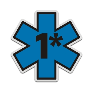 1* Asterisk Star of Life 1 Ass to Risk EMT Paramedic EMS Sticker Decal Rotten Remains