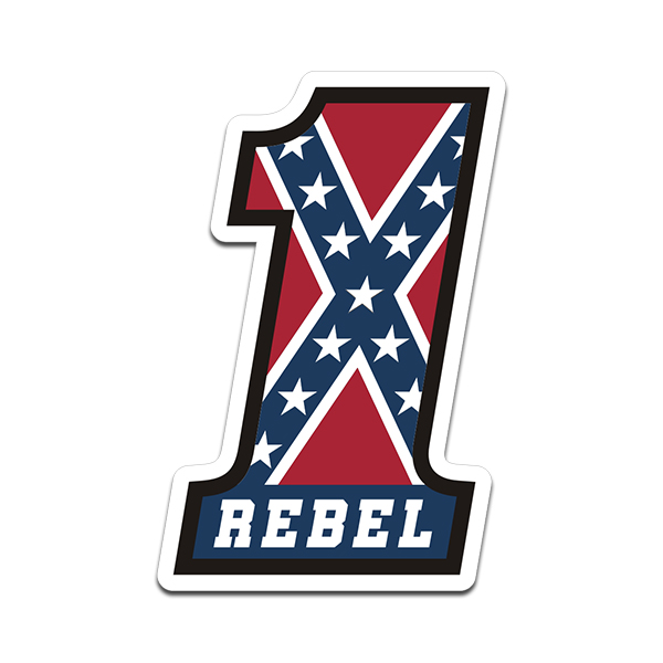 Rebel Confederate Flag Number One #1 Vinyl Sticker Decal Southern Dixie -  Rotten Remains