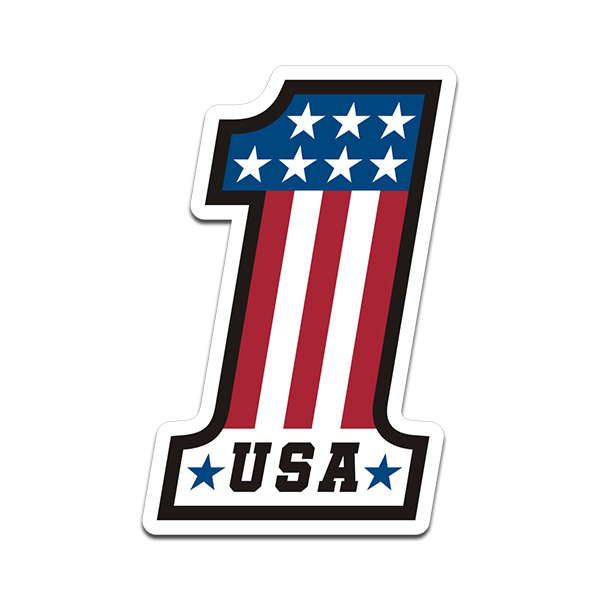 USA Number One #1 American Flag United States Sticker Decal Rotten Remains