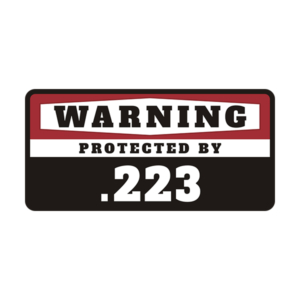 .223 Security Decal 223 Protected Assault Rifle Gun Ammo Vinyl Sticker Rotten Remains