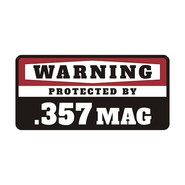 .357 Mag Security Decal Protected 357 Magnum Gun Ammo Vinyl Sticker Rotten Remains