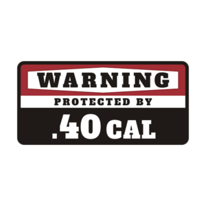 .40 Cal Security Decal Protected 40 Handgun Gun Ammo Vinyl Sticker Rotten Remains
