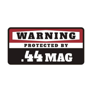 .44 Mag Security Decal Protected 44 Magnum Gun Ammo Vinyl Sticker Rotten Remains