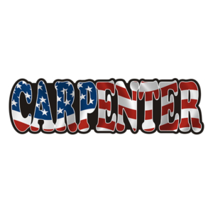 Carpenter Decal American Flag USA Woodworker Vinyl Hard Hat Sticker Rotten Remains