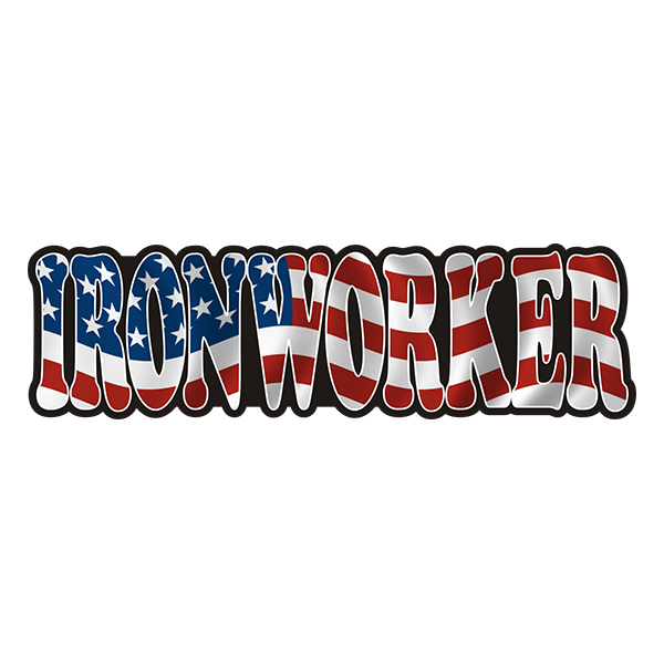 Ironworker Decal American Flag USA United States Vinyl Hard Hat Sticker Rotten Remains