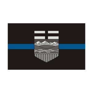 Alberta Provincial Flag Thin Blue Line AB Police Officer Sheriff Sticker Decal Rotten Remains