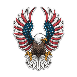 American Eagle Flag USA United States Patriot Sticker Decal (RH) Rotten Remains