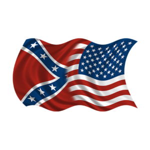 American Rebel Confederate Waving Flag (LH) Sticker Decal Rotten Remains
