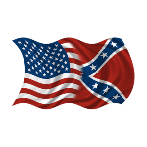 American Rebel Confederate Waving Flag (RH) Sticker Decal Rotten Remains