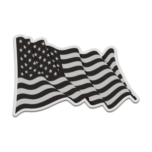 American Gray Black Subdued Waving Flag Special OPS USA Decal Sticker (RH) V4 Rotten Remains
