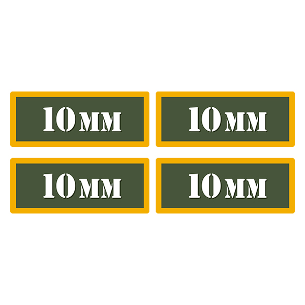 10MM Ammo Can Label Sticker 4PK Box Case Decal V4 Rotten Remains