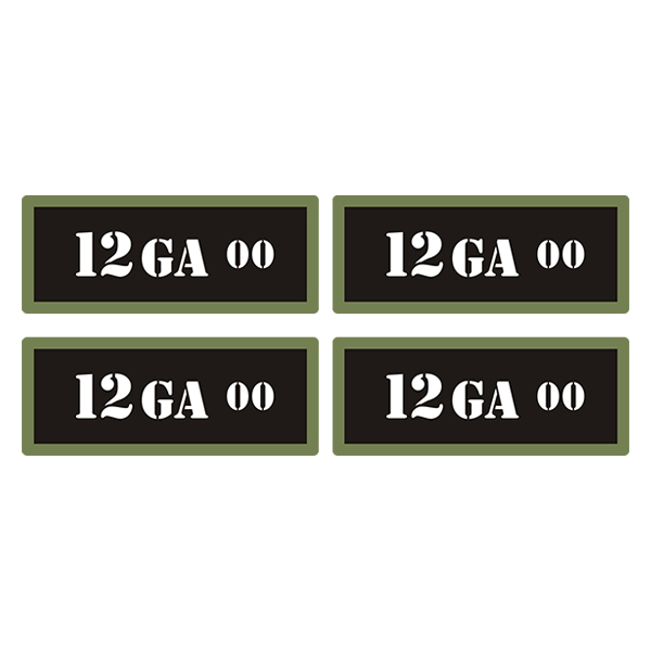 12GA 00 Ammo Can Label Sticker 4PK Box Case Decal V3 Rotten Remains
