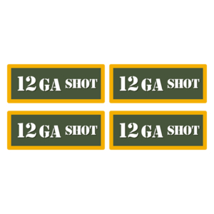 12GA SHOT Ammo Can Label Sticker 4PK Box Case Decal V4 Rotten Remains