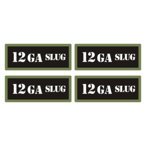 12GA SLUG Ammo Can Label Sticker 4PK Box Case Decal V3 Rotten Remains
