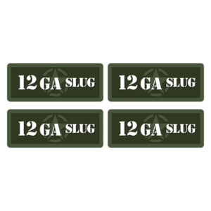 12GA SLUG Ammo Can Label Sticker 4PK Box Case Decal V5 Rotten Remains