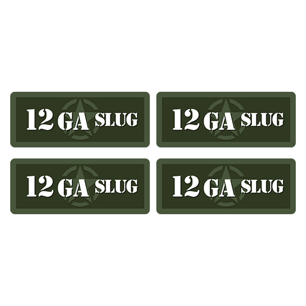 12GA SLUG Ammo Can Label Sticker 4PK Box Case Decal V5 Rotten Remains