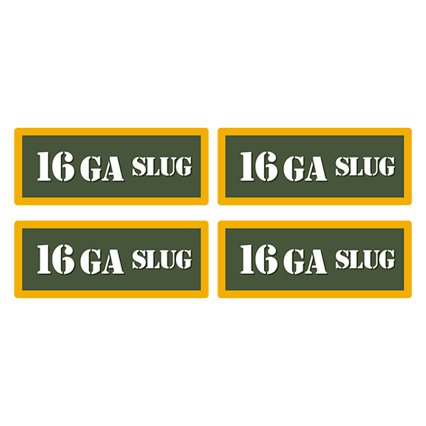 16GA SLUG Ammo Can Label Sticker 4PK Box Case Decal V4 Rotten Remains