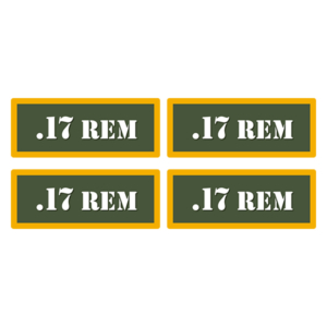 .17 REM Ammo Can Label Sticker 4PK Box Case Decal V4 Rotten Remains
