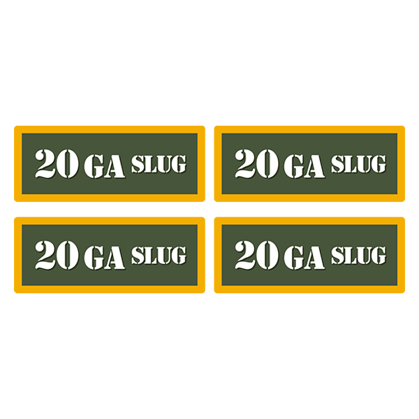 20GA SLUG Ammo Can Label Sticker 4PK Box Case Decal V4 Rotten Remains