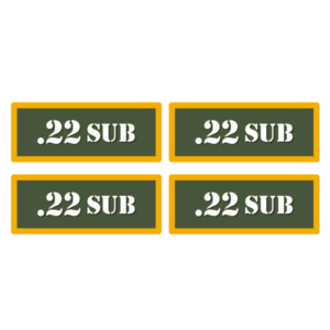 .22 SUB Subsonic Ammo Can Label Sticker 4PK Box Case Decal V4 Rotten Remains