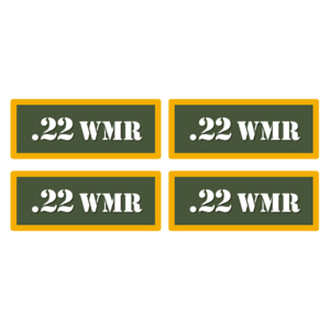 .22 WMR Ammo Can Label Sticker 4PK Box Case Decal V4 Rotten Remains