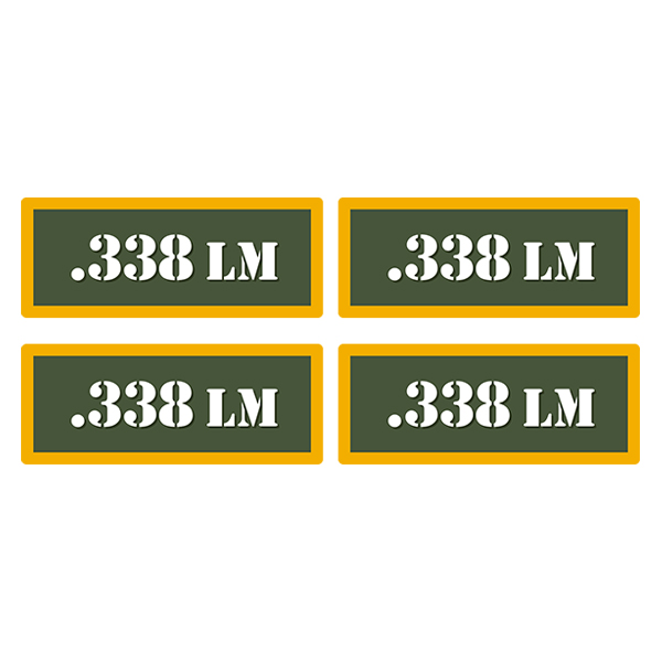 .338 LM Ammo Can Label Sticker 4PK Box Case Decal V4 Rotten Remains