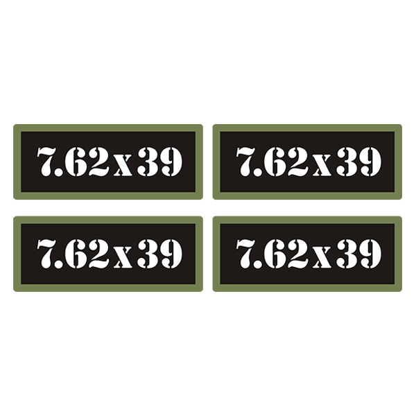 7.62 X 39 Ammo Can 4x Labels Ammunition Case 3"x1.15" stickers decals 4 pack GR 