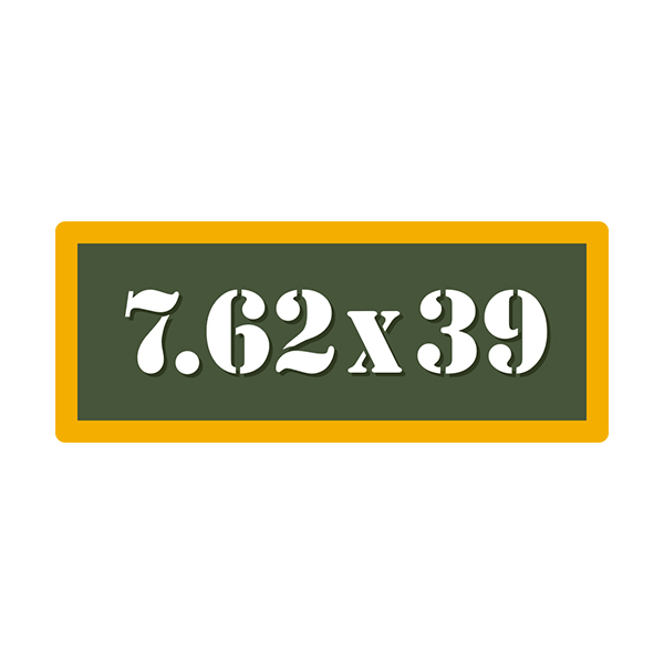 7.62 x 39  Ammo Can Stickers 2 Pack Ovals for labeling your Ammo can or bucket 