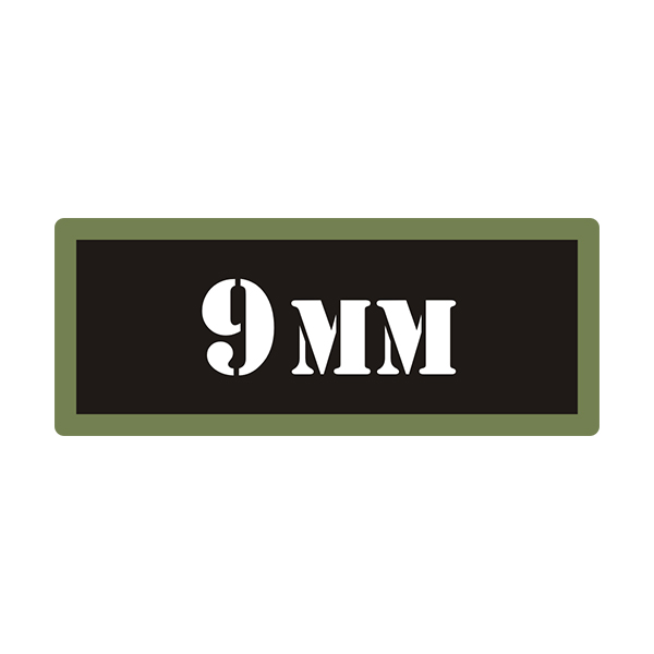 9MM Ammo Can 4x 9MM Labels Ammunition Case 3"x1.15" 9MM sticker decals 4 pack WT 