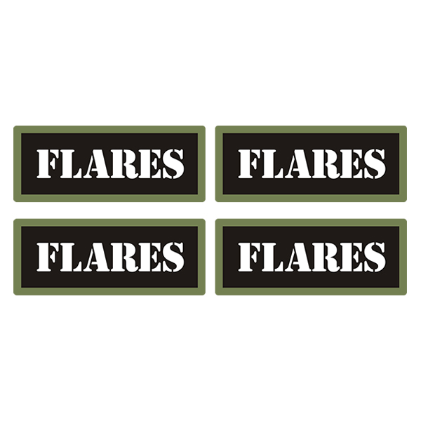 Flares Ammo Can Label Sticker 4PK Box Case Decal V3 Rotten Remains