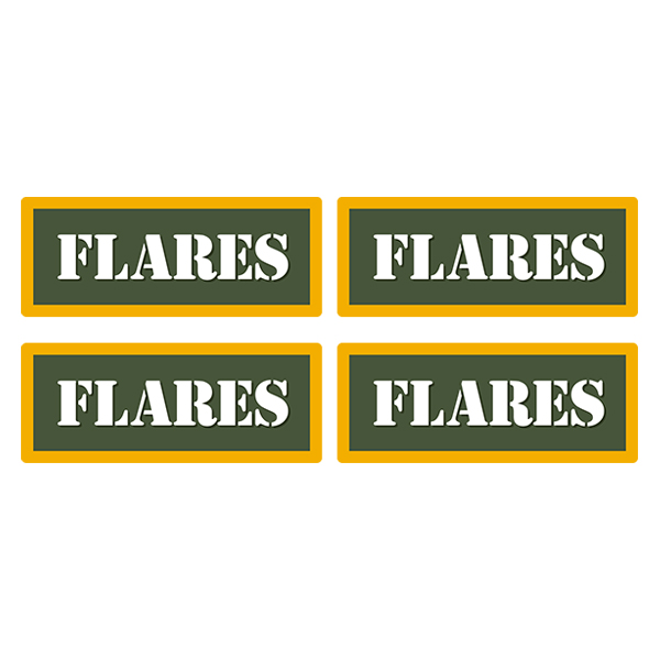 Flares Ammo Can Label Sticker 4PK Box Case Decal V4 Rotten Remains