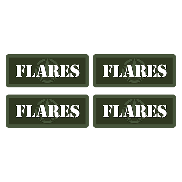 Flares Ammo Can Label Sticker 4PK Box Case Decal V5 Rotten Remains