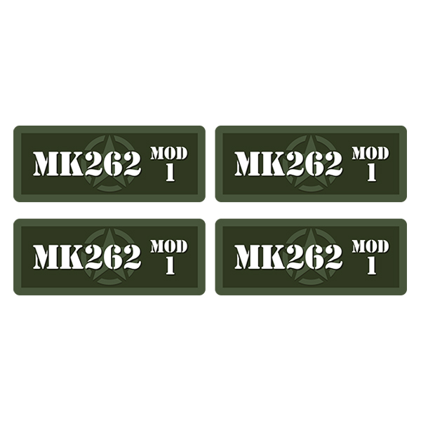 MK262 Mod 1 Ammo Can Label Sticker 4PK Box Case Decal V5 Rotten Remains