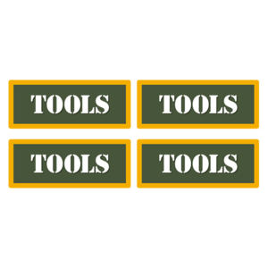 Tools Ammo Can Label Sticker 4PK Box Case Decal V4 Rotten Remains