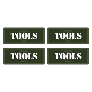 Tools Ammo Can Label Sticker 4PK Box Case Decal V5 Rotten Remains