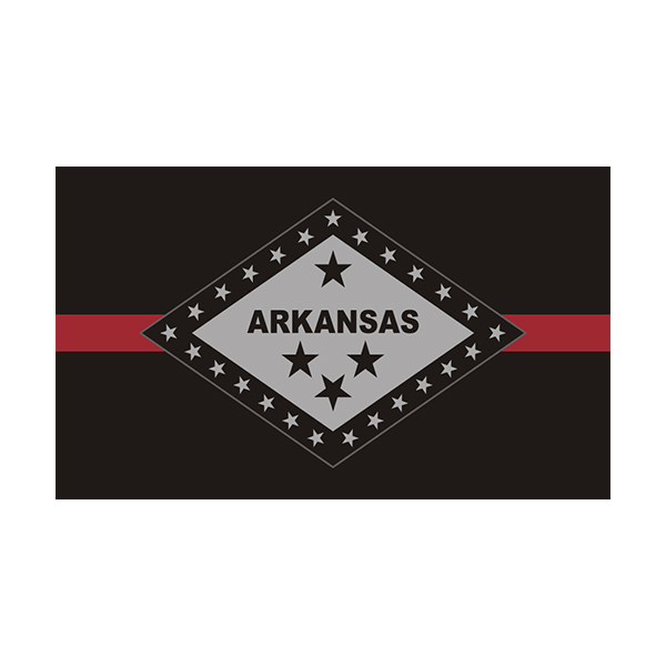 Arkansas State Flag Thin Red Line AR Firefighter Rescue Sticker Decal Rotten Remains