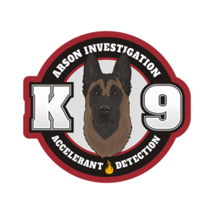 Belgian Malinois Arson Fire K-9 Decal Investigator Dog Vinyl Sticker Rotten Remains