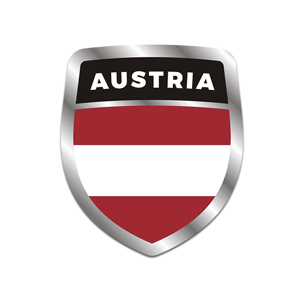 Austria Flag Shield Badge Sticker Decal Rotten Remains
