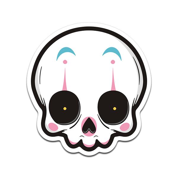 Baby Clown Skull Sticker Decal