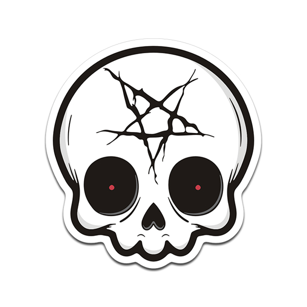 Baby Satan Skull Sticker Decal