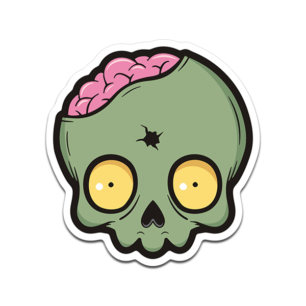 Baby Zombie Skull Sticker Decal