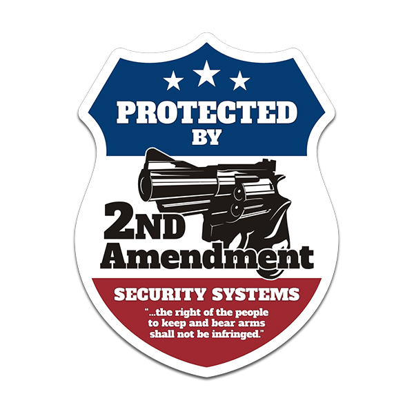 Security Badge Revolver Handgun Firearm Home Security Warning Sticker Decal Rotten Remains