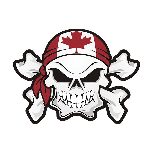 Canada Flag Bandana Canadian Skull Crossbones Sticker Decal Rotten Remains