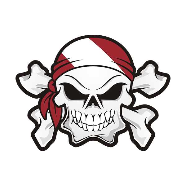 Scuba Divers Flag Skull Crossbones Decal Bumper Sticker Gifts Men Large  4" x11" 
