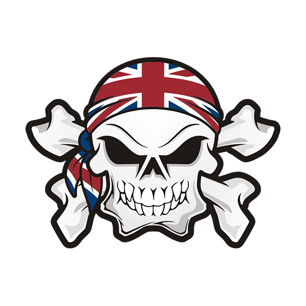 Britain Flag Bandana British UK Skull Crossbones Sticker Decal Rotten Remains