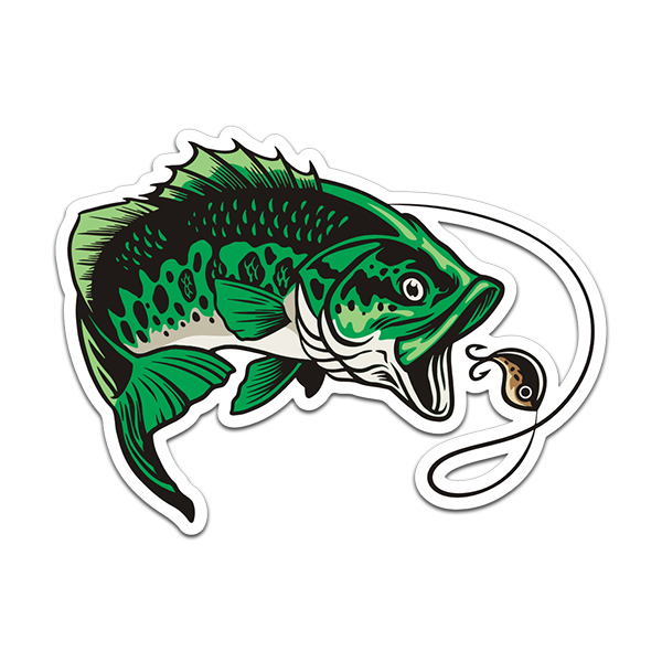 Largemouth Bass Sticker Decal Fishing Boat Fish Lure Fisherman RH