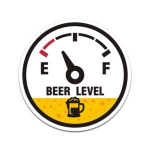 Beer Level Empty Gauge Sticker Decal Hard Hat Helmet Rat Hot Rod Fuel Racing