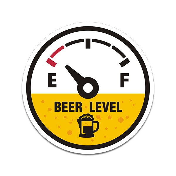 Beer Level Empty Gauge Sticker Decal Hard Hat Helmet Rat Hot Rod Fuel Racing