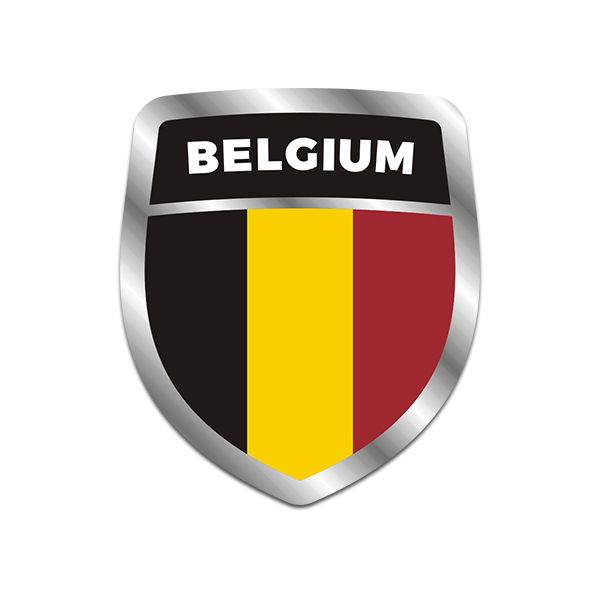 Belgium Flag Shield Badge Sticker Decal Rotten Remains