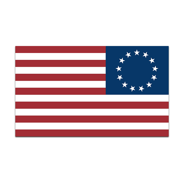 American Revolution Flag Decal Betsy Ross United States Sticker (LH) Rotten Remains